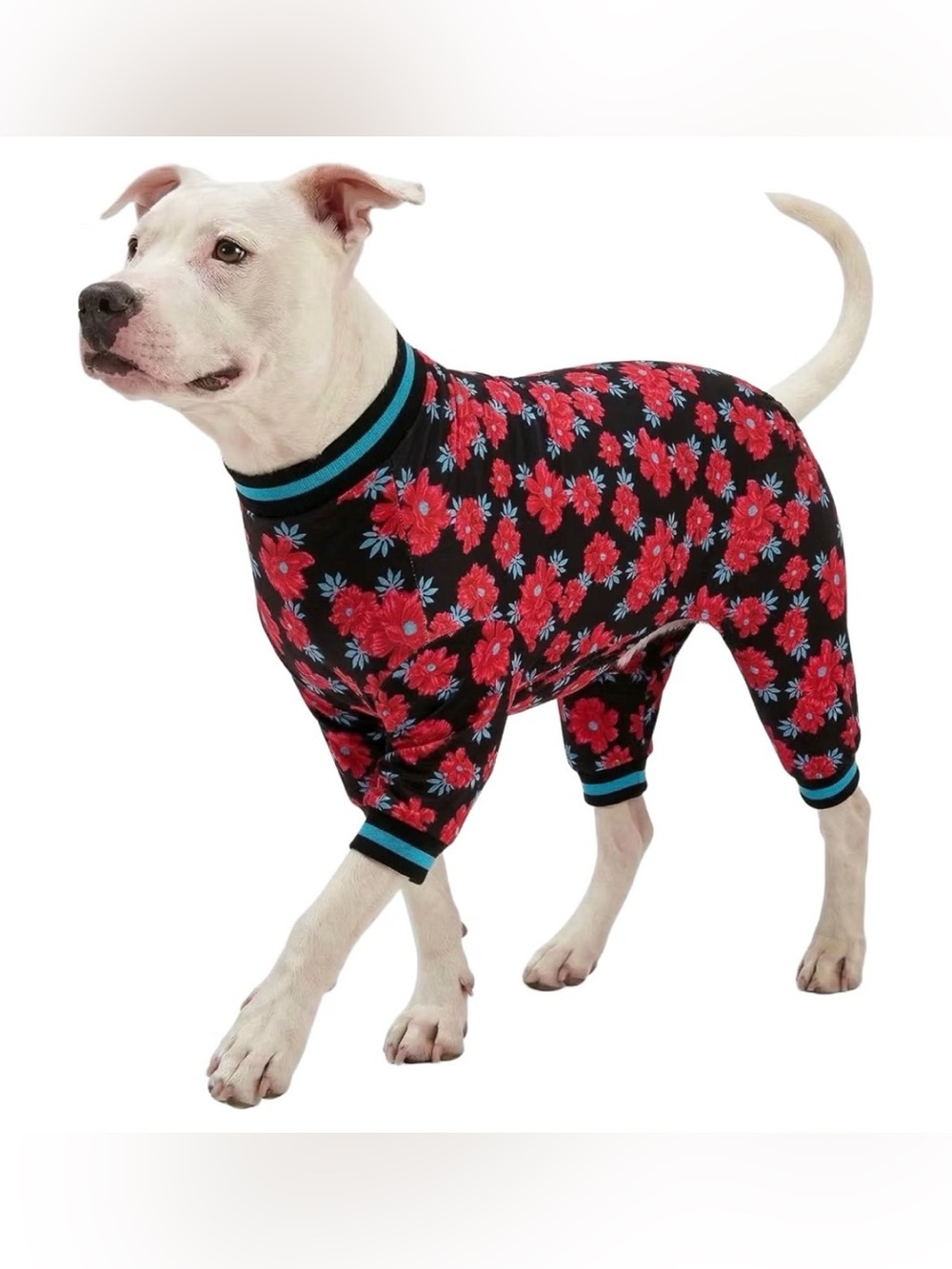 NWT Floral Red & Black Dog Onesie - XL